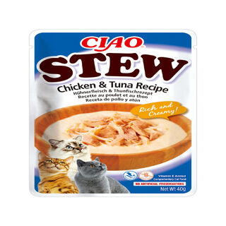Churu Stew Estufado de Frango e Atum saquetas para gatos – Multipack 12